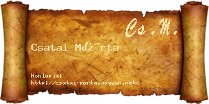 Csatai Márta névjegykártya